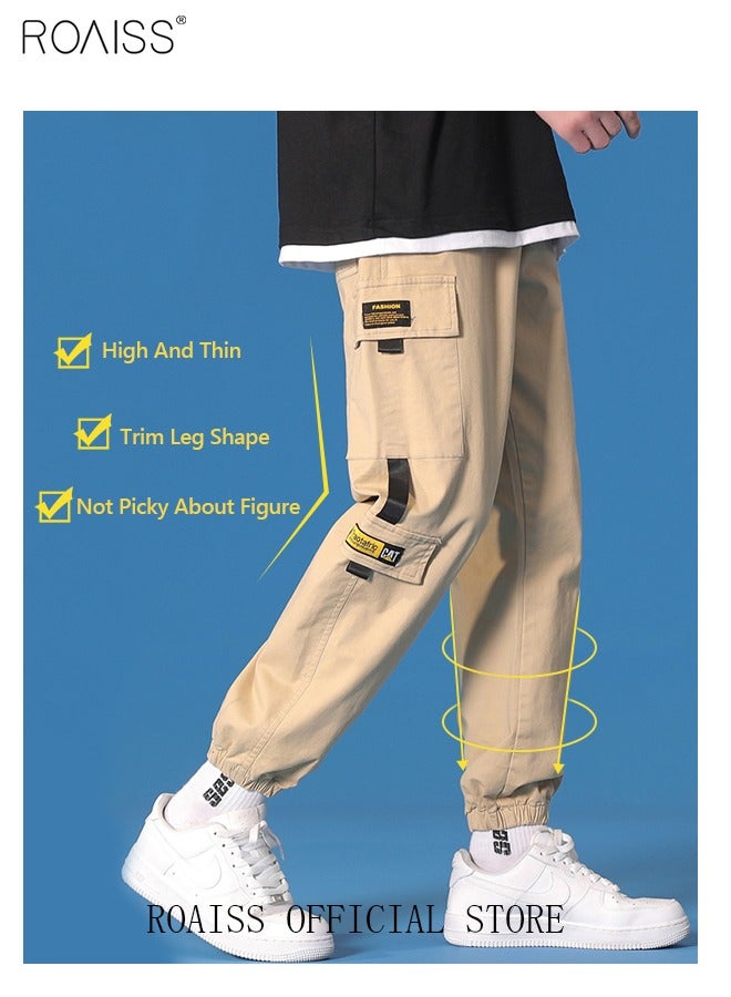 Men's Cargo Pants Casual Pants with Elastic Drawstring Suitable for Various Body Types Simple and Trendy