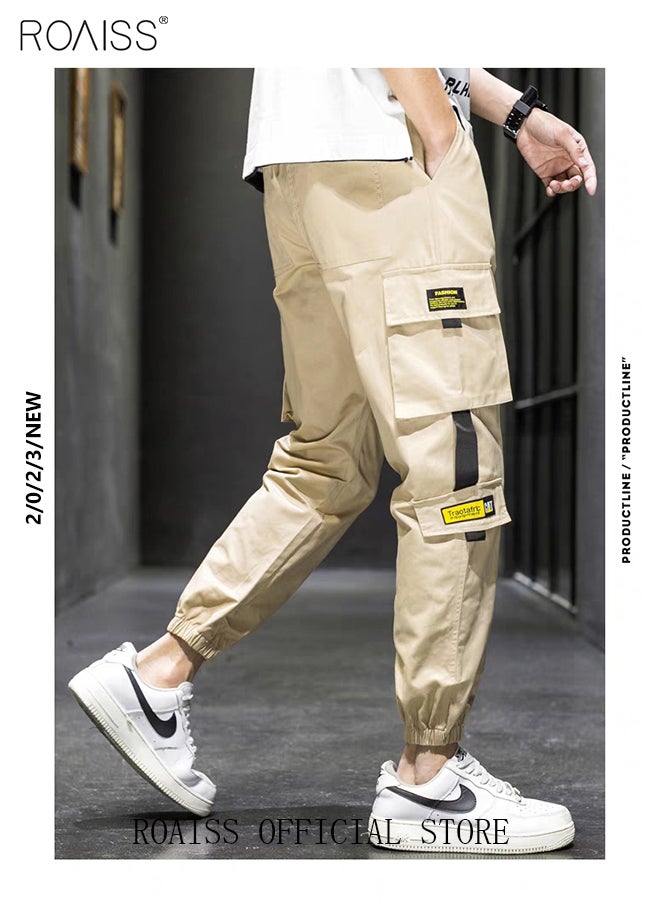 Men's Cargo Pants Casual Pants with Elastic Drawstring Suitable for Various Body Types Simple and Trendy