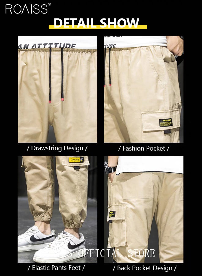 Men's Cargo Pants Casual Pants with Elastic Drawstring Suitable for Various Body Types Simple and Trendy