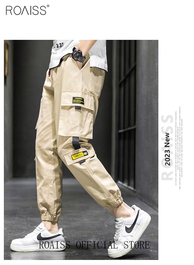 Men's Cargo Pants Casual Pants with Elastic Drawstring Suitable for Various Body Types Simple and Trendy