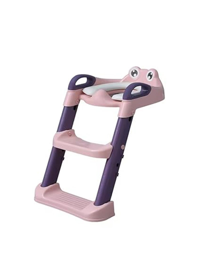 Foldable Toilet Training Seat With Adjustable Step Stool Ladder