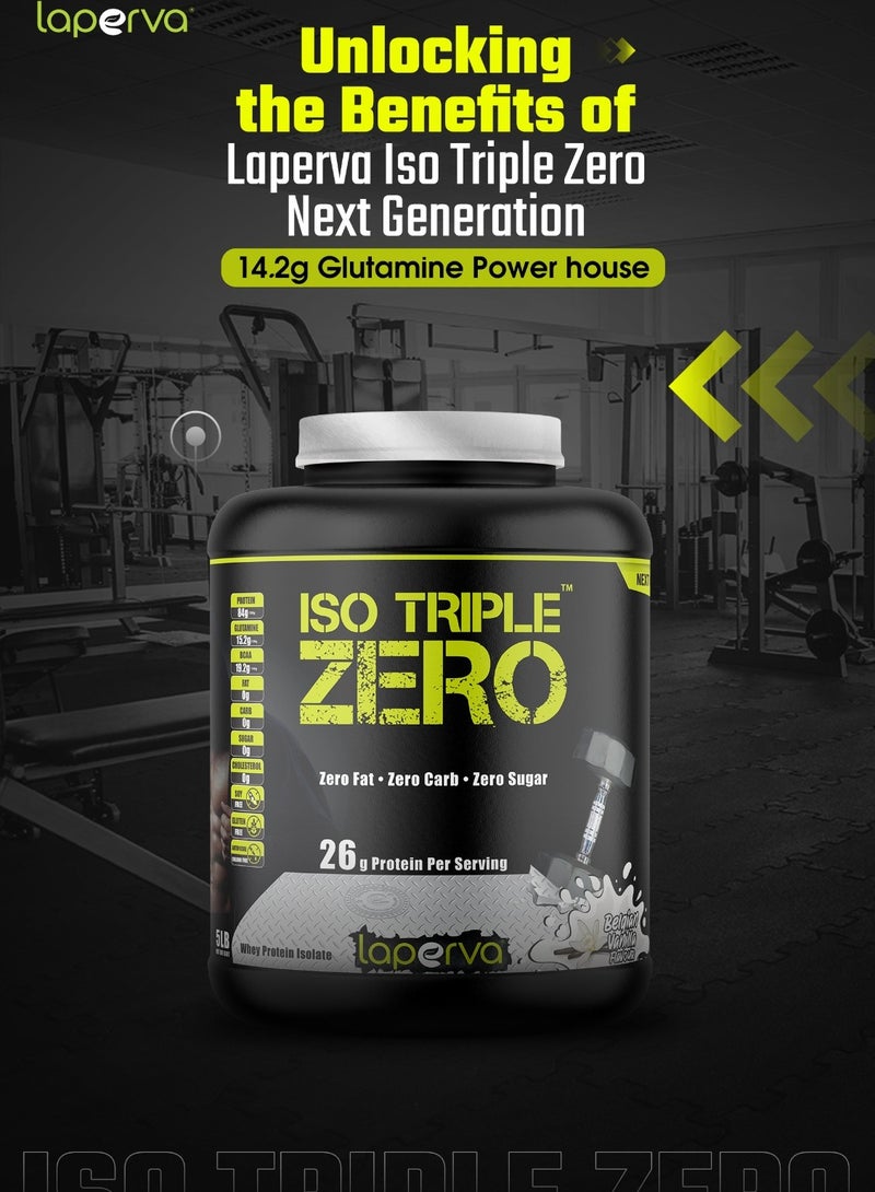 Laperva Iso Triple Zero Next Generation Whey Protein Isolate, Belgian Chocolate, 2 LB