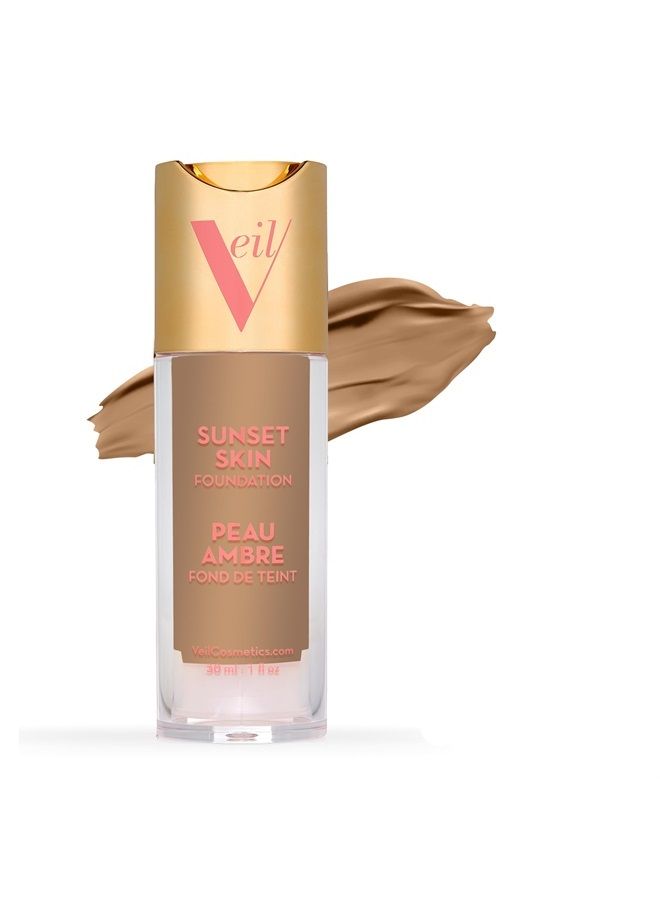 Sunset Skin Liquid Foundation | 3G | Buildable Coverage | Water-Resistant, Hypoallergenic, Oil-Free, Cruelty Free & Vegan | Lightweight & Brightening | Long Lasting | All Skin Types