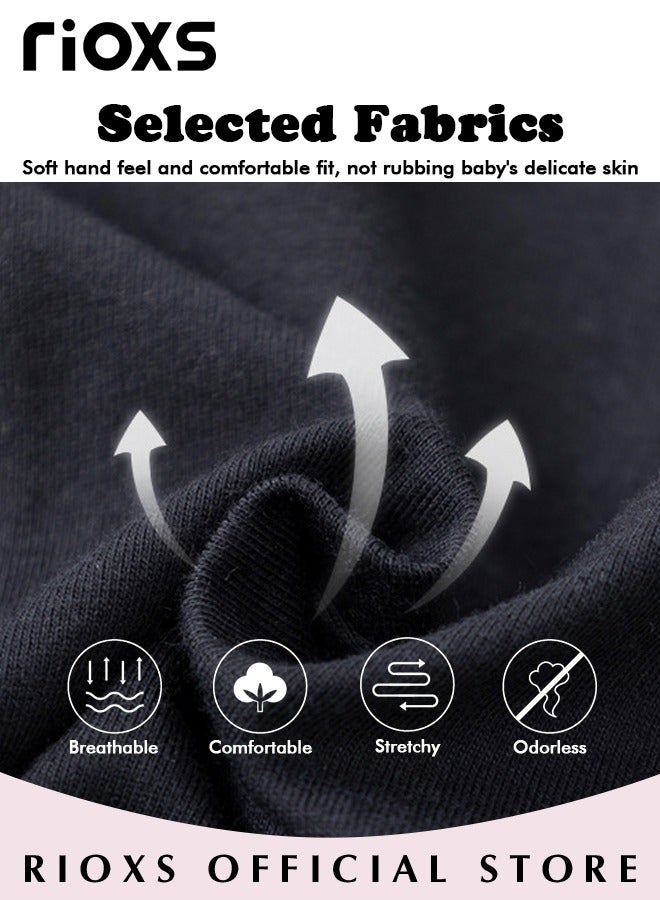 Kids Girls' Top and Pants Set, Little Girls' Short Sleeve Shirt and Long Pants Suits, Short Ruffled Sleeve with Zebra Strip Long Pants, 100% Cotton Breathable Outfits Summer Playwear for Casual, Daily Wear, Indoor and Outdoor, Black and White