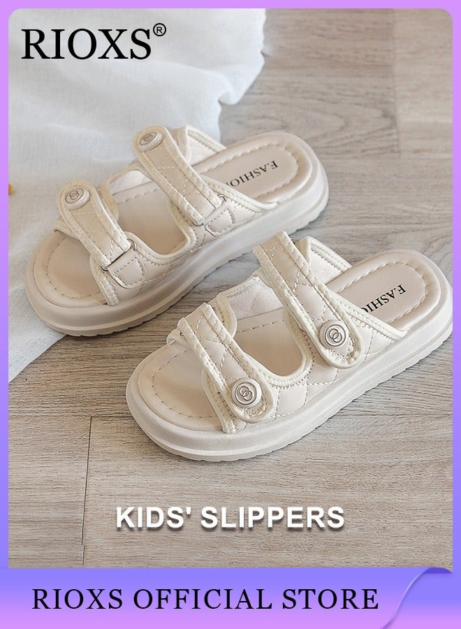 Kids Girls Fashion Summer Slippers Non-Slip Soft Sole Open Toe Beach Sandals Slippers For Outdoor Or Indoor Use