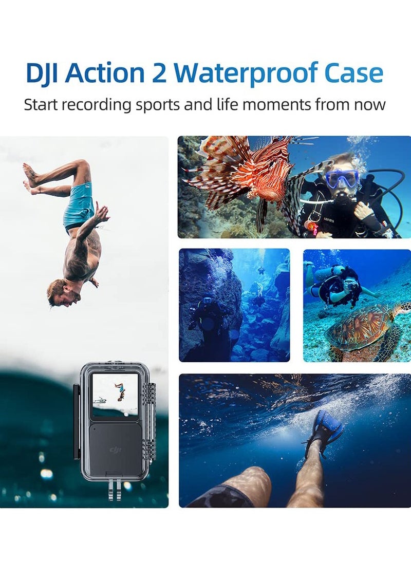 Waterproof Case for DJI Action 2 Dual-Screen Combo Housing Case 147Ft Diving Housing Case Protective Shell