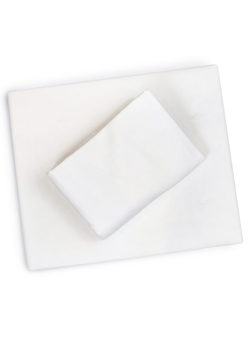 Raymond Home Queen Flat sheet Super Soft 180 TC Pure Cotton (225x254 cm, 46x69 cm) Flat sheet & 2 PillowCases-Pure White