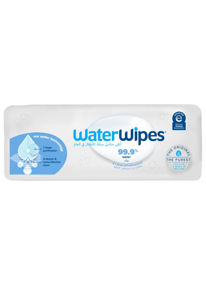 Original Plastic Free Baby Wipes, 240 Wet Wipes, 99.9% Water Based And Unscented For Sensitive Skin Pack of 4