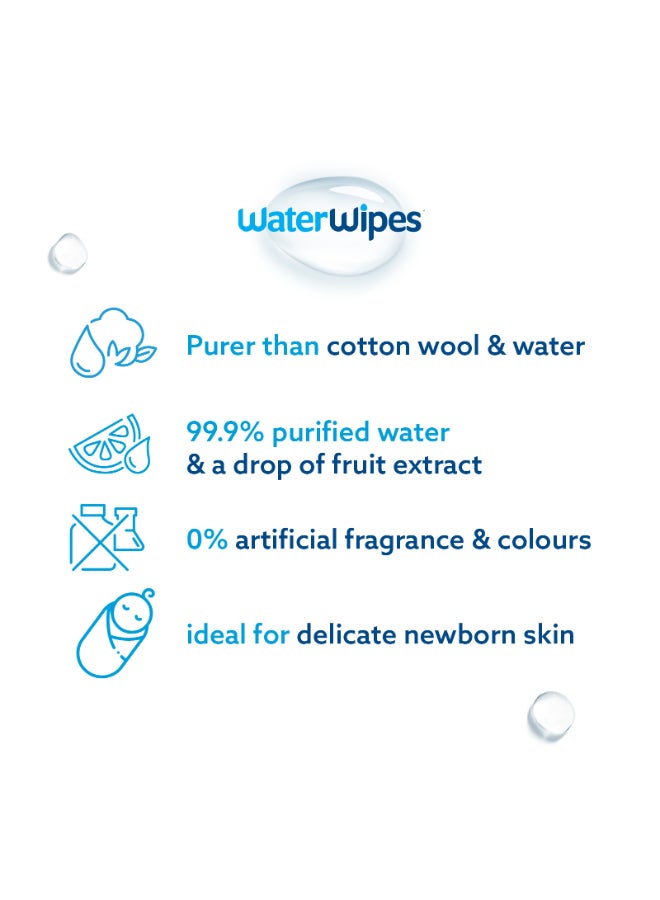 Original Plastic Free Baby Wipes, 240 Wet Wipes, 99.9% Water Based And Unscented For Sensitive Skin Pack of 4