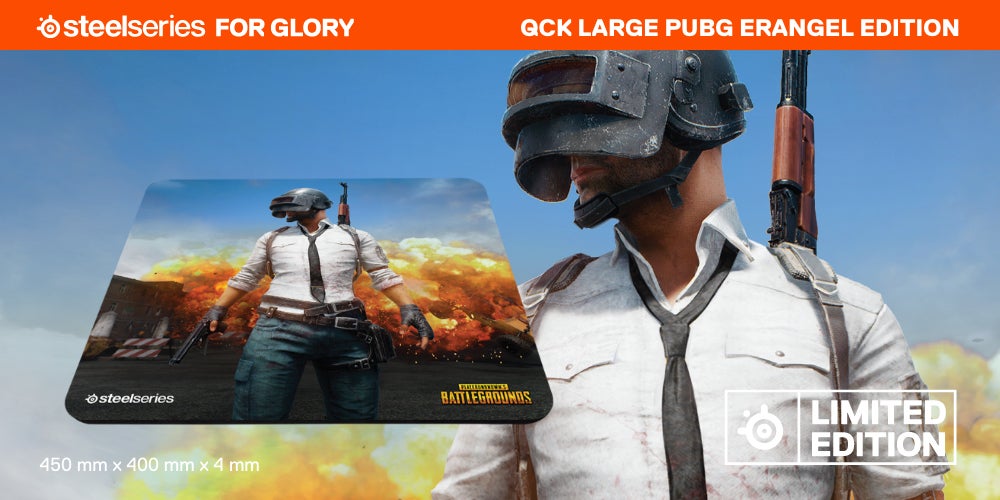 SteelSeries PUBG QcK Gaming Surface - Large Cloth Erangel - Optimized for Gaming Sensors - Maximum Control