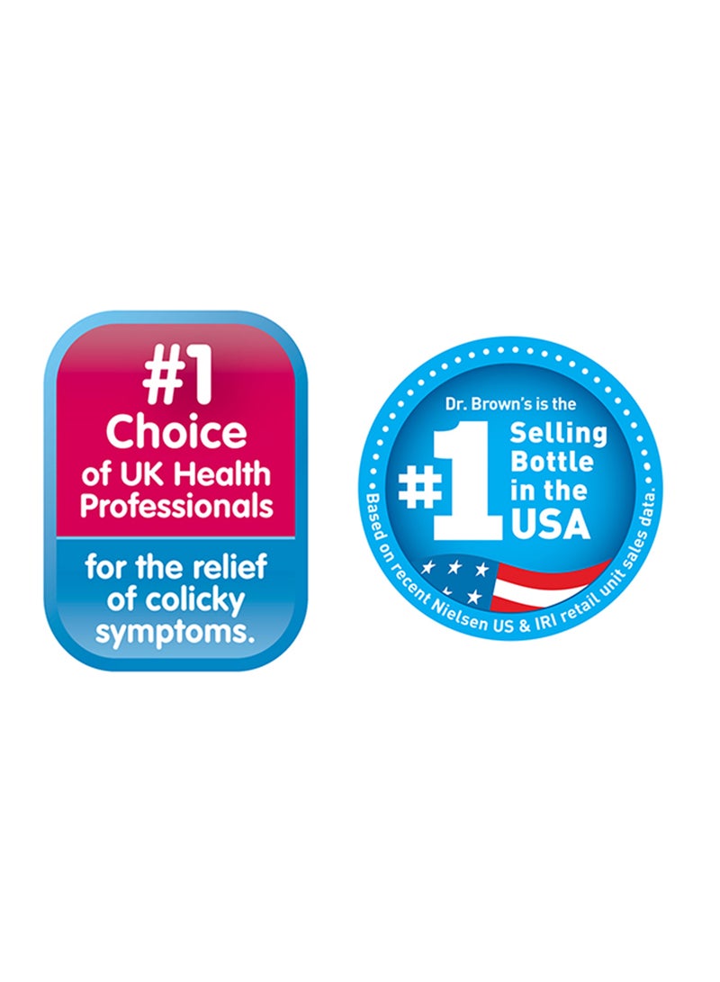 Pack Of 2 Baby Anti-Colic PP Options+ Wide Neck Feeding Bottle, 2 X 150 ML, Level 1 Teat, 0 Months +