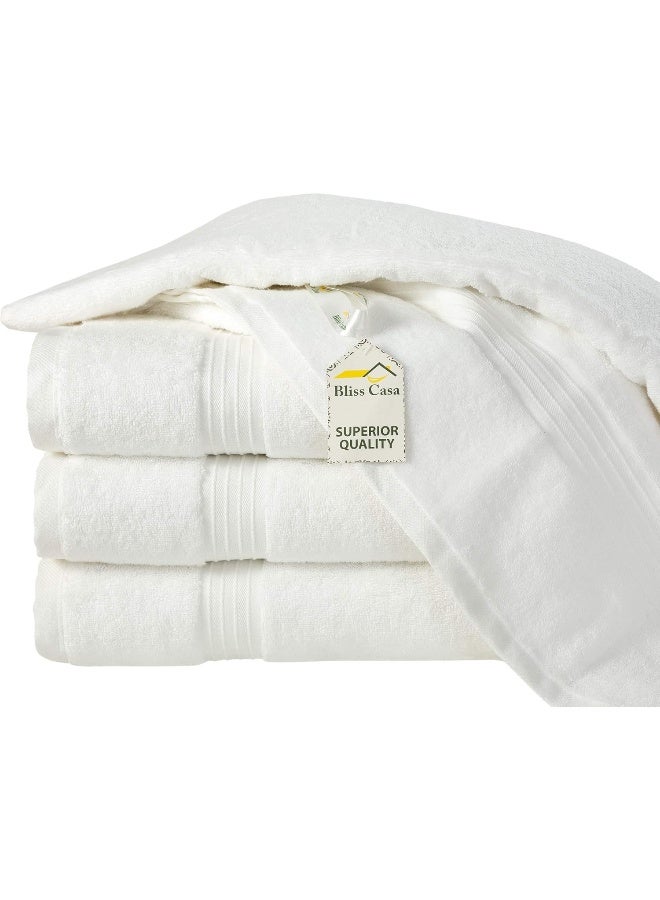 Bliss Casa 4-Piece 100% Combed Cotton Bath Towels - 550 GSM Quick Dry Highly Absorbent Bathroom Towels - Thick Soft Hotel Quality Bath Towel Set for Bath And Spa 27x54 Inch