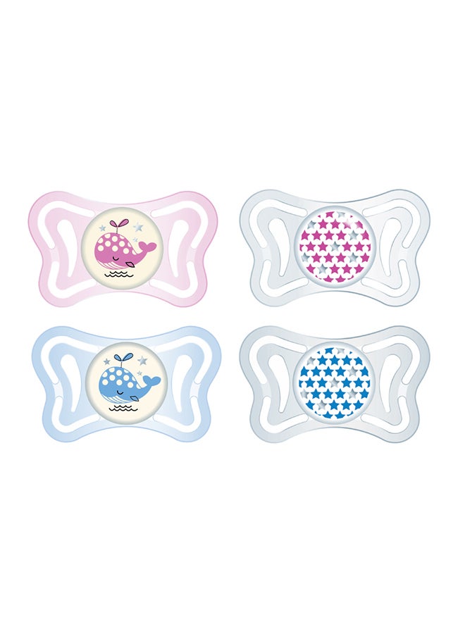 PhysioForma Light Silicone Soother 2-6M 2Pcs, Lumi (Assorted Designs)