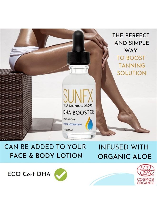 SunFX DHA Booster Drops | All Natural | Sunless tanning additive 1fl oz.