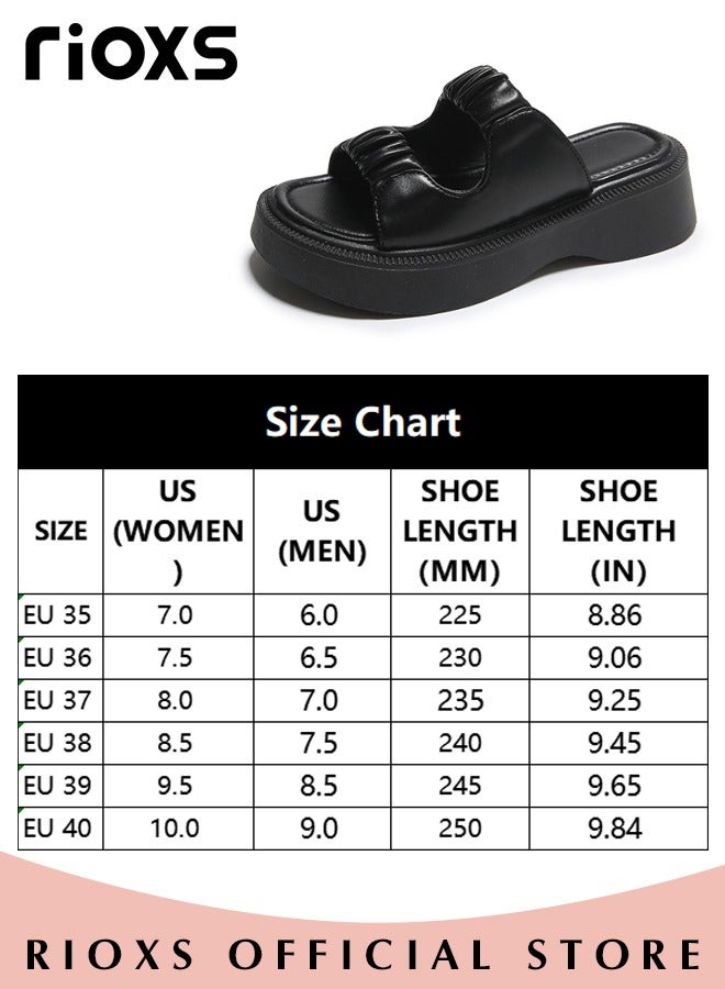 Women's Summer Fashion Open Toes Platform Wedge Sandals Casual Non-slip Beach Sandals Comfort Round Toe Shoes