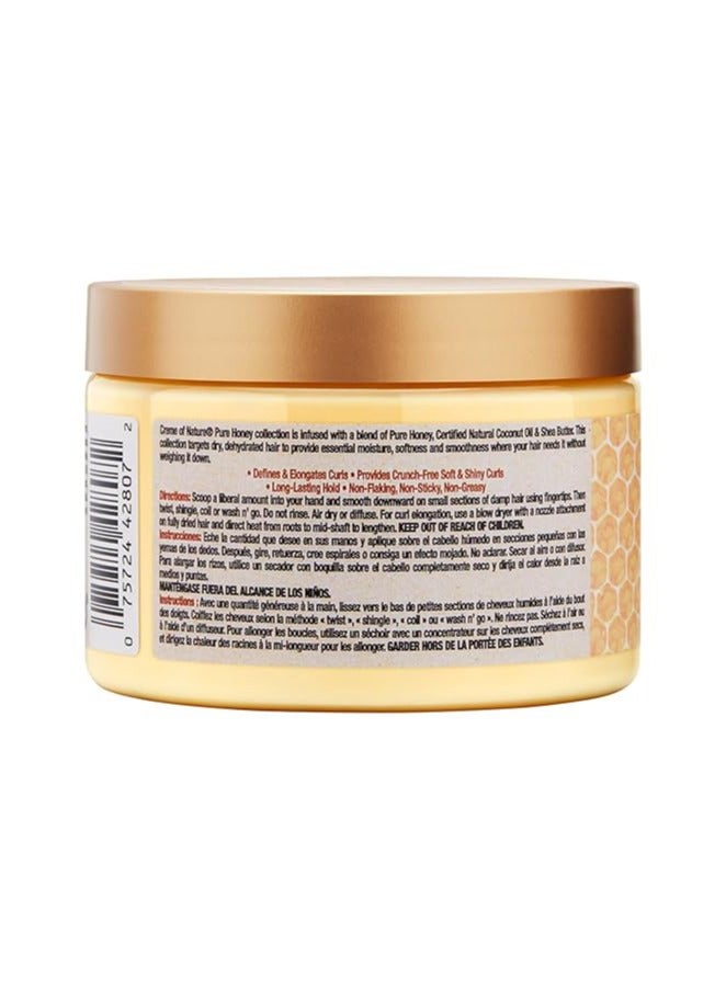 Curl Cream for Curly Hair by Creme of Nature, Pure Honey Moisture Whip Twisting Cream for Dry Dehydrated Hair, 11.5 Fl Oz