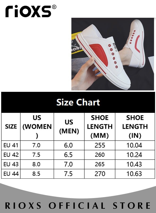 Men's Classic Canvas Low Top Sneakers Lightweight Breathable Flat Shoes Fashion Walking Slip-on Shoes with Soft Insole