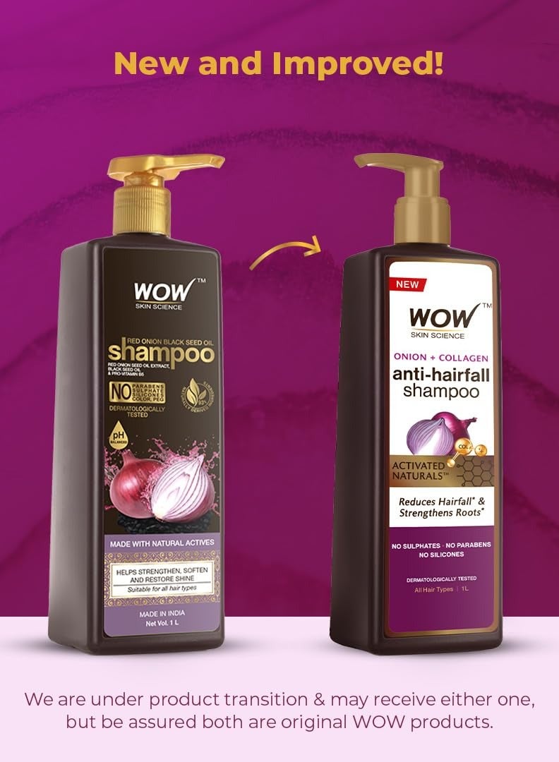 WOW Skin Science Onion Oil Shampoo with Red Onion Seed Oil Extract