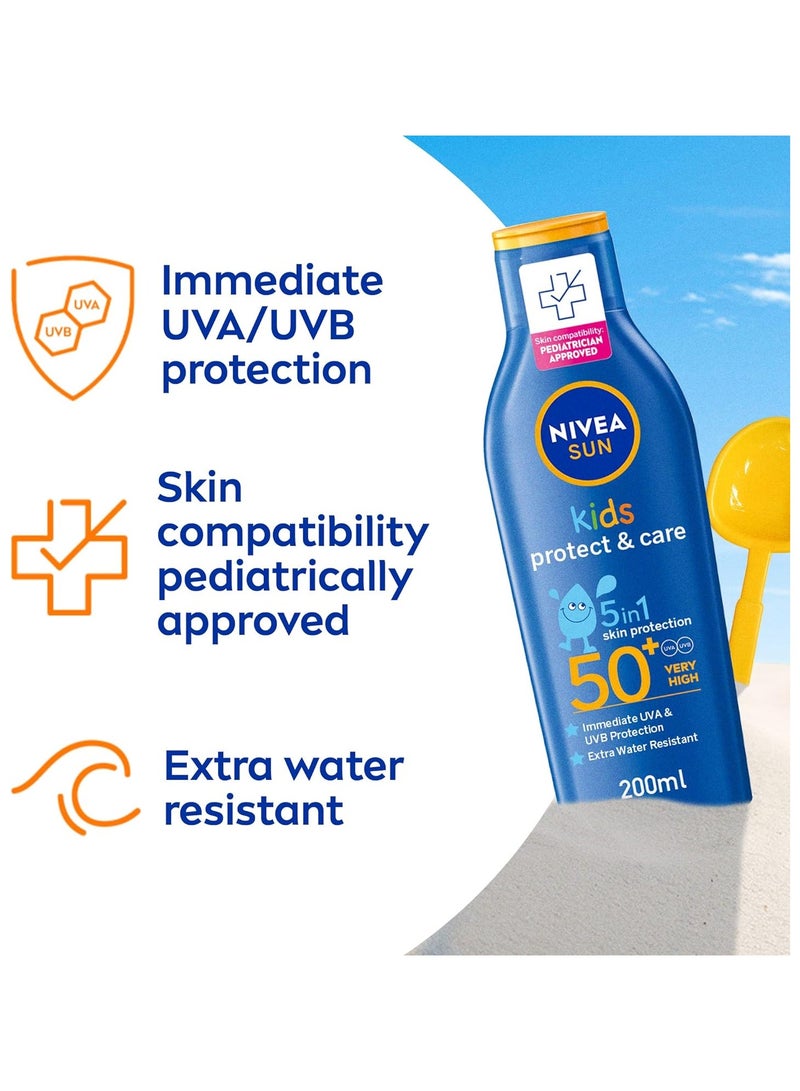 SUN Kids Lotion UVA and UVB Sunscreen Protection Protect and Play Moisturizing SPF 50+ 200ml