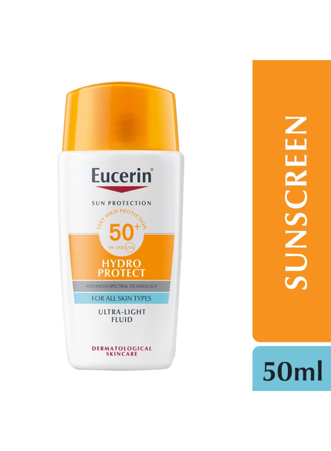 Sunscreen Hydro Protect Face Ultra Light Fluid, High UVA/UVB Protection, SPF 50+ 50ml