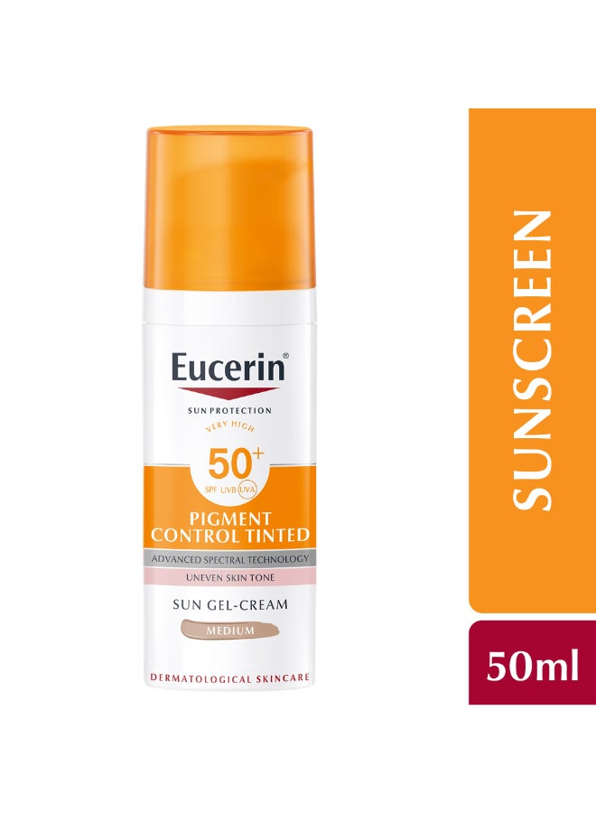 Face Sunscreen Pigment Control Tinted Hyperpigmentation Sun Gel-Cream  SPF 50+