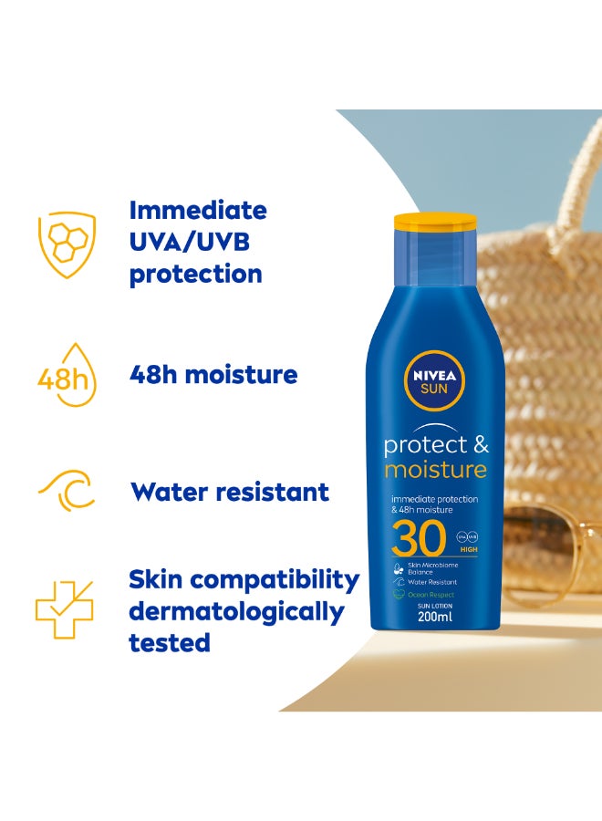 SUN Protect & Moisture Sun Lotion, UVA & UVB Protection, SPF 30 200ml