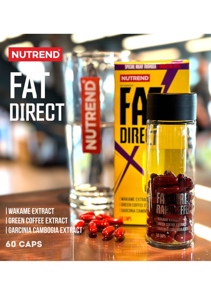 Fat Direct 60 Capsule, No Flavour, Night Fat Burner, Natural Extracts for Fat Reduction