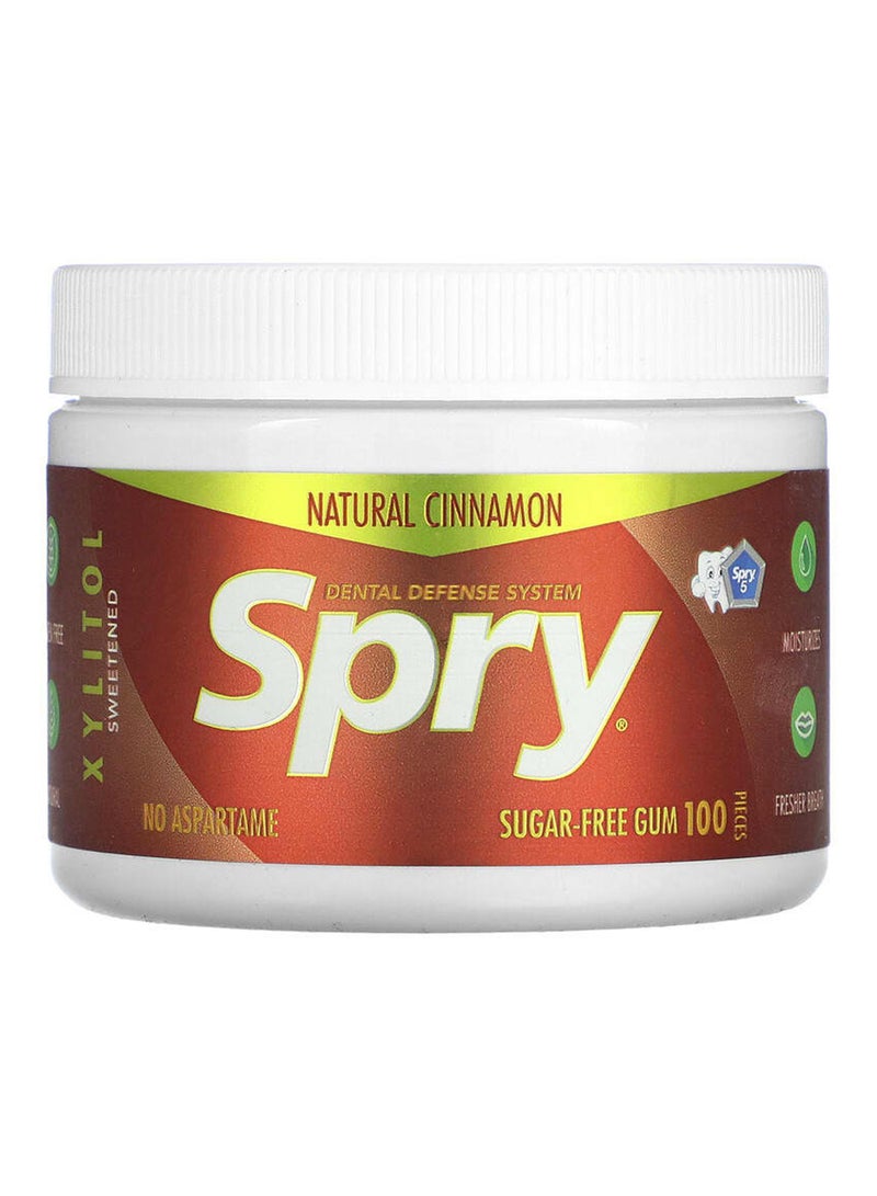 Spry Natural Cinnamon Dental Defense System Sugar Free Gum 100 Pieces 108grams