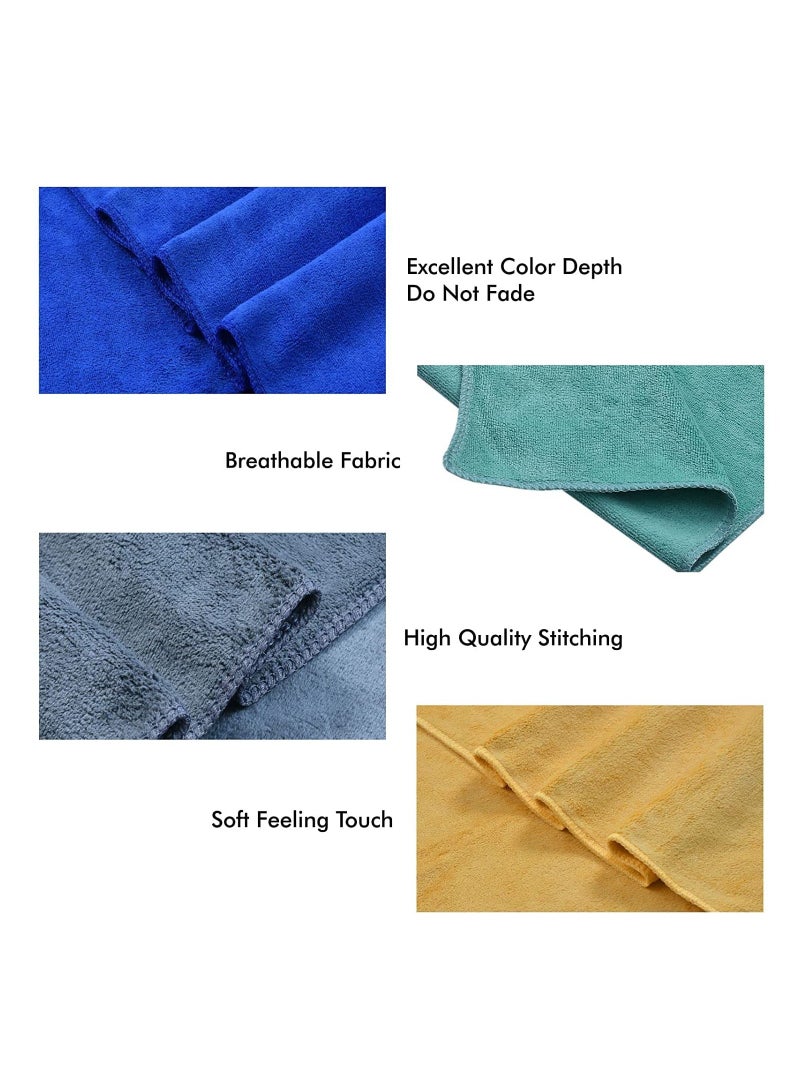 4-Piece Microfiber Bath Sheet 80x160cm Soft and Durable Microfiber Beach Towel Super Absorbent and Fast Drying Microfiber Bath Towel Large for Sports, Travel, Beach, Fitness and Yoga Multicolor