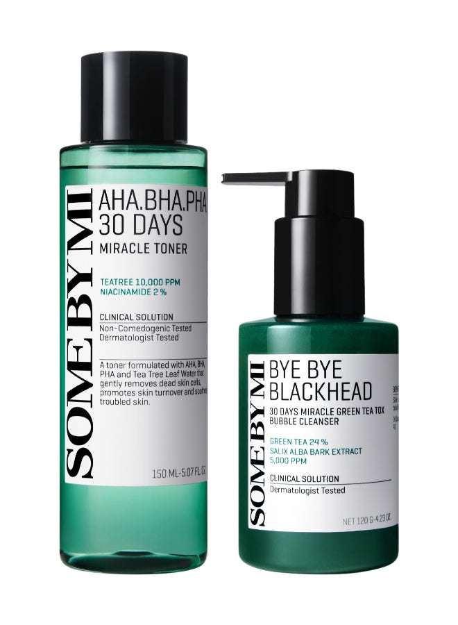 Aha-Bha-Pha 30Days Miracle Toner + Bye Bye Blackhead Blue/Green 150Ml + 120Gml