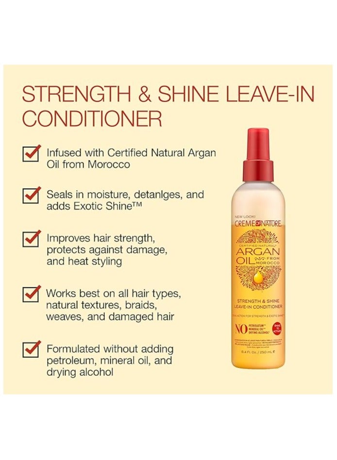 Argan Oil Leave In Conditioner by Creme of Nature, Detangling and Conditioning Formula for Normal Hair 8.4 Fl Oz