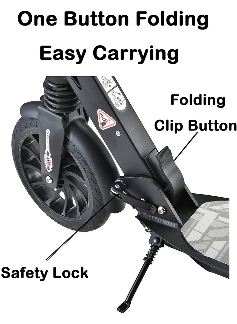Adult Kick Scooter All Aluminum Body All Terrain Rubber Wheel For Teenagers and Adults (Blue)