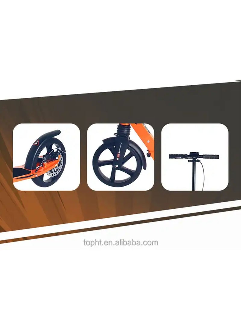 Adult Kick Scooter All Aluminum Body All Terrain Rubber Wheel For Teenagers and Adults (Blue)