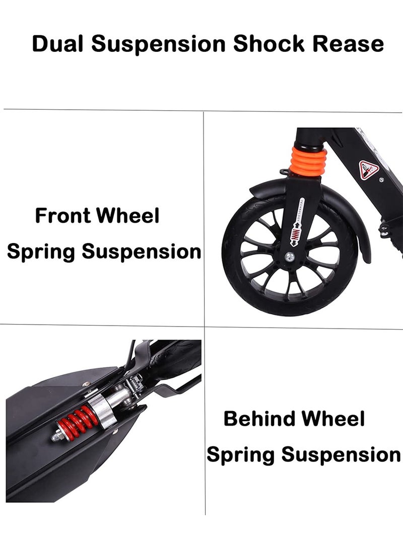 Adult Kick Scooter All Aluminum Body All Terrain Rubber Wheel For Teenagers and Adults (Blue)