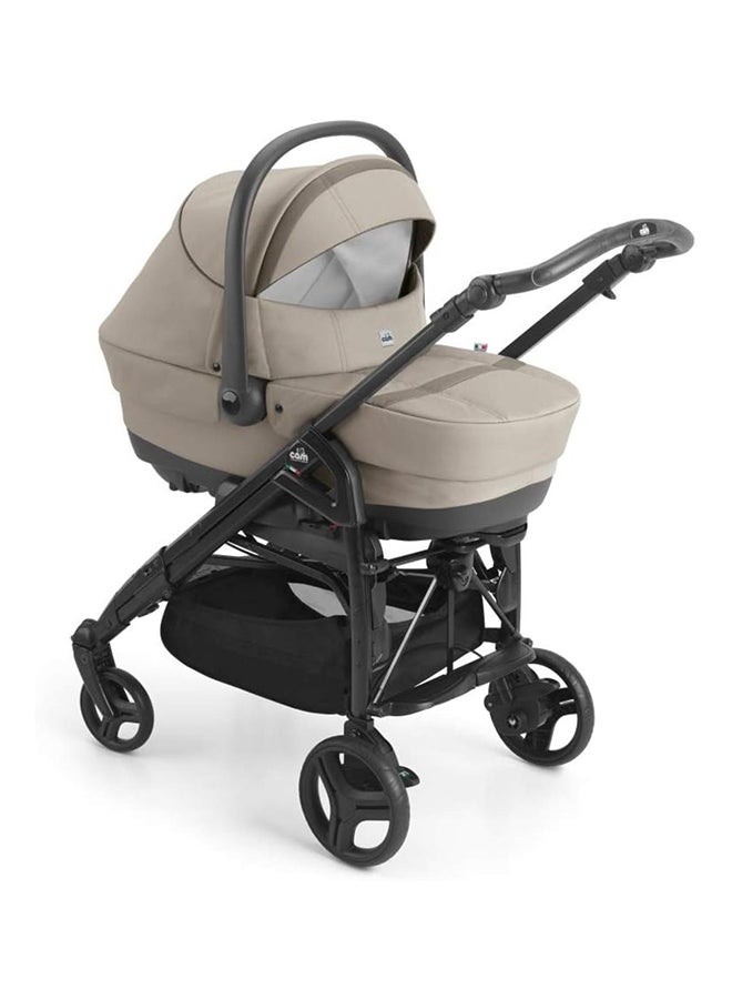 Baby Travel System, Comby Family Tris - T787 - From 0 To 4 Years Old, 22 Kg, Spacious And Deeper Carrycot, Rocking Function, Aluminium Frame, Portable And Compact Folding, Made In Italy