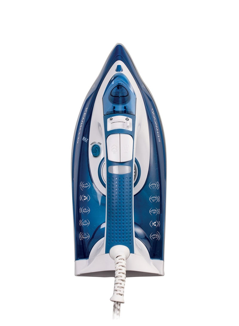 Steam Iron, Ceramic Plate, Auto Shut Off, 140G Steam Shot, Anti Drip, Spray Function, 350 ml 2600 W STP75.000WB Blue