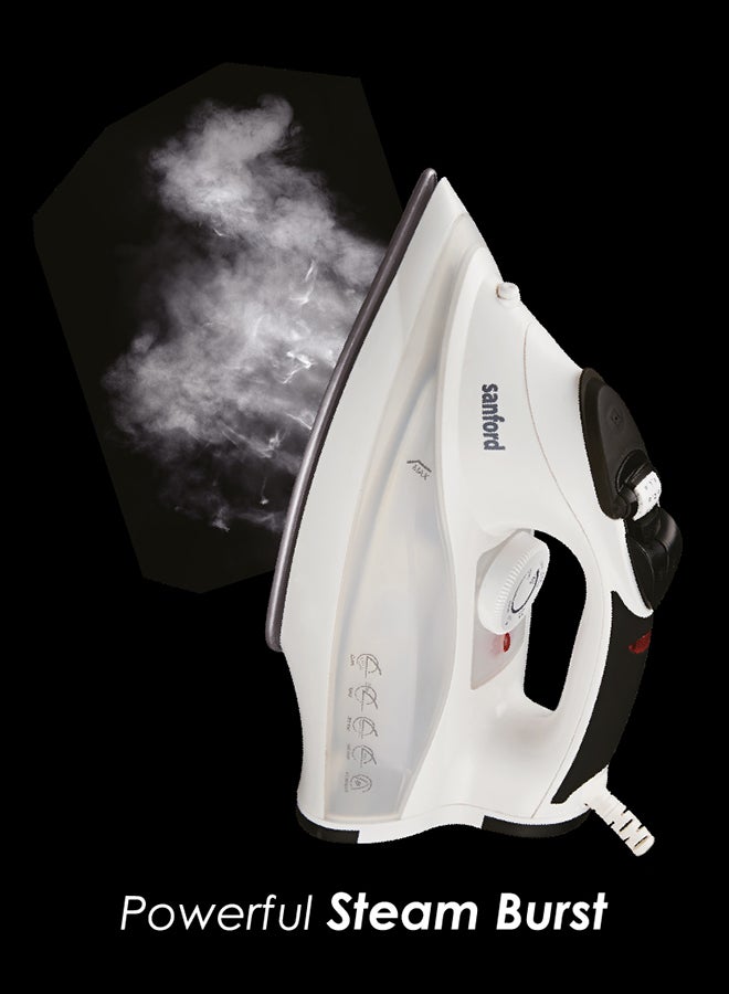 Steam Iron with Burst Steam,Spray,Dry, Removes Wrinkles, Auto Clean Function, 2 yrs Warranty 390 ml 2200 W SF47SI White