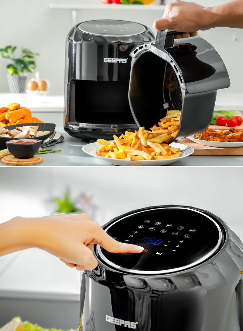 Digital Air Fryer With 3.5 L Capacity |Vortx Air Frying Technology | Led Display With Touch Screen| Oil Free 10 Preset Cooking Programs| 1-60 Mins Timer 50-200 Degree Temperature 3.5 L 1400 W GAF37512 Black