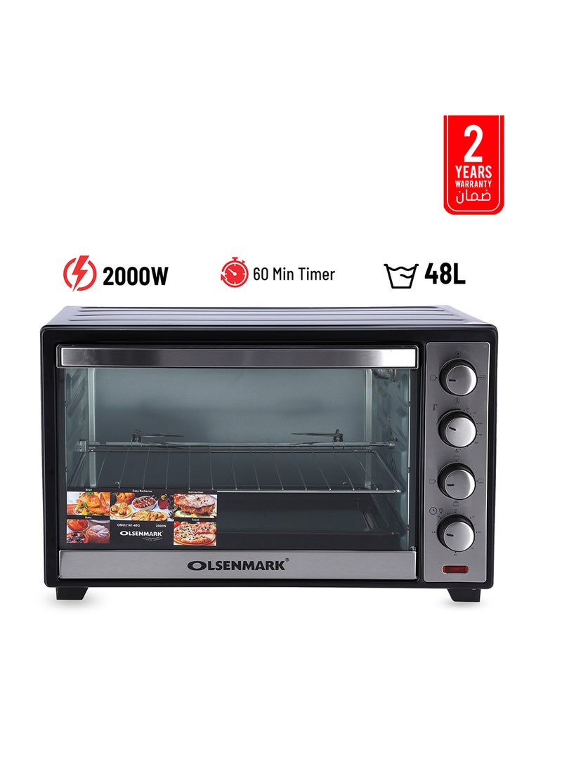 Electric Oven With Rotisserie 48 L 2000 W OMO2141 Black