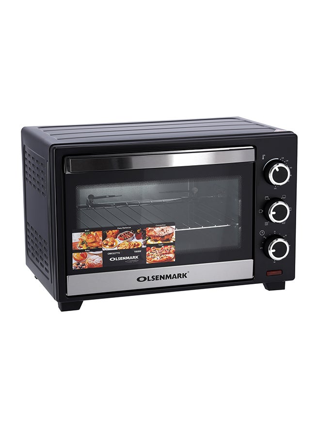 Electric Oven With Rotisserie Function/Perfect For Grilling, Toasting And Roasting/6 Stages Heating And Temperature 100-250-Degrees Celsius/60 Minute Timer 24 L 1600 W OMO2277G Black