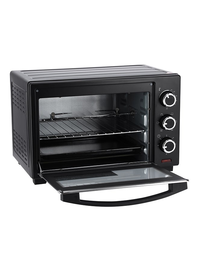 Electric Oven With Rotisserie Function/Perfect For Grilling, Toasting And Roasting/6 Stages Heating And Temperature 100-250-Degrees Celsius/60 Minute Timer 24 L 1600 W OMO2277G Black