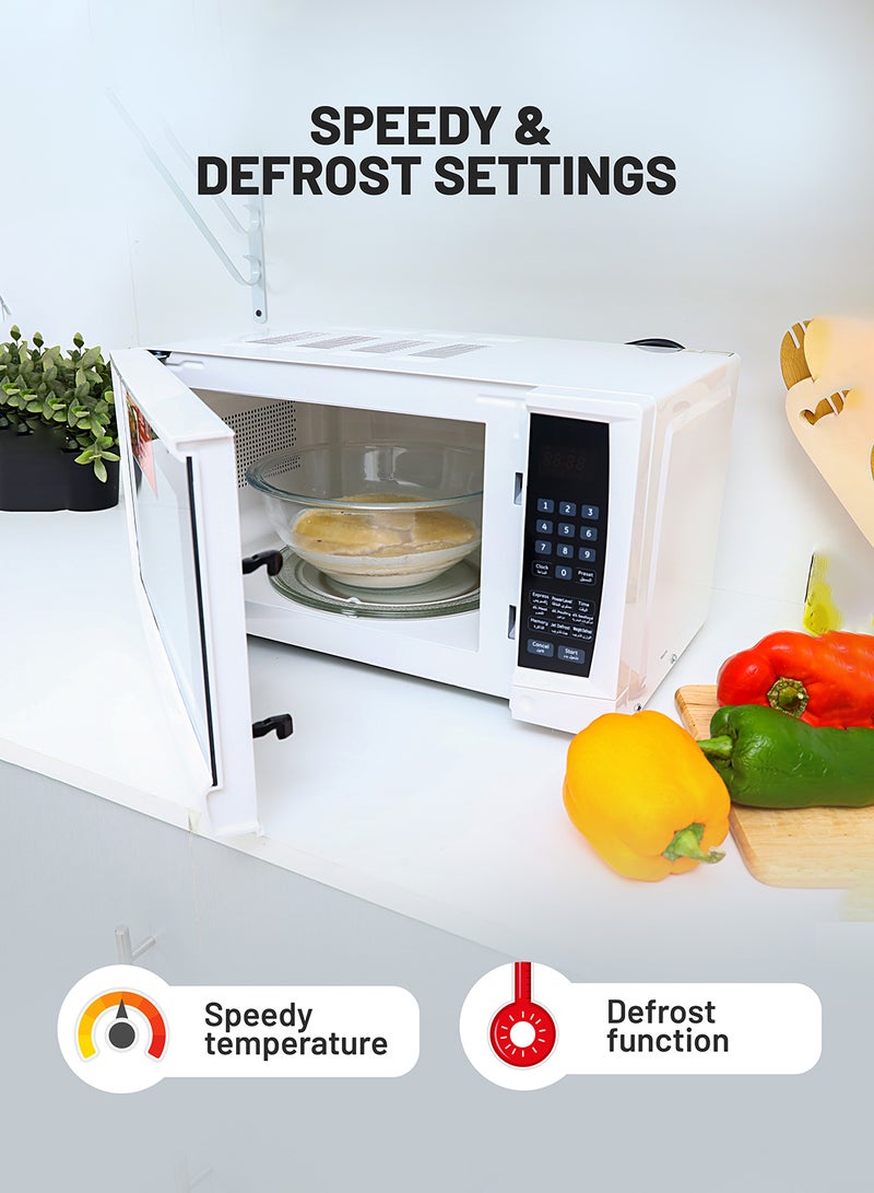 Digital Microwave Oven with Adjustable temperature and Timer function Reheating and Defrost function  Child lock  Digital controls 20 L 1200 W GMO1895-20LD White