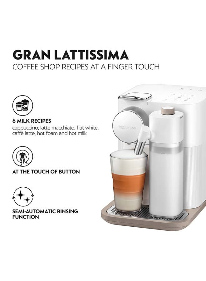 Nespresso Original Gran Lattissima White, Coffee Machine 1.3 L 1400 W F531-ME-WH-NE White