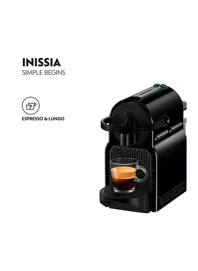 Nespresso Original Inissia Black, Coffee Machine 1000 ml 1260 W D40-ME-BK-NE4 Black