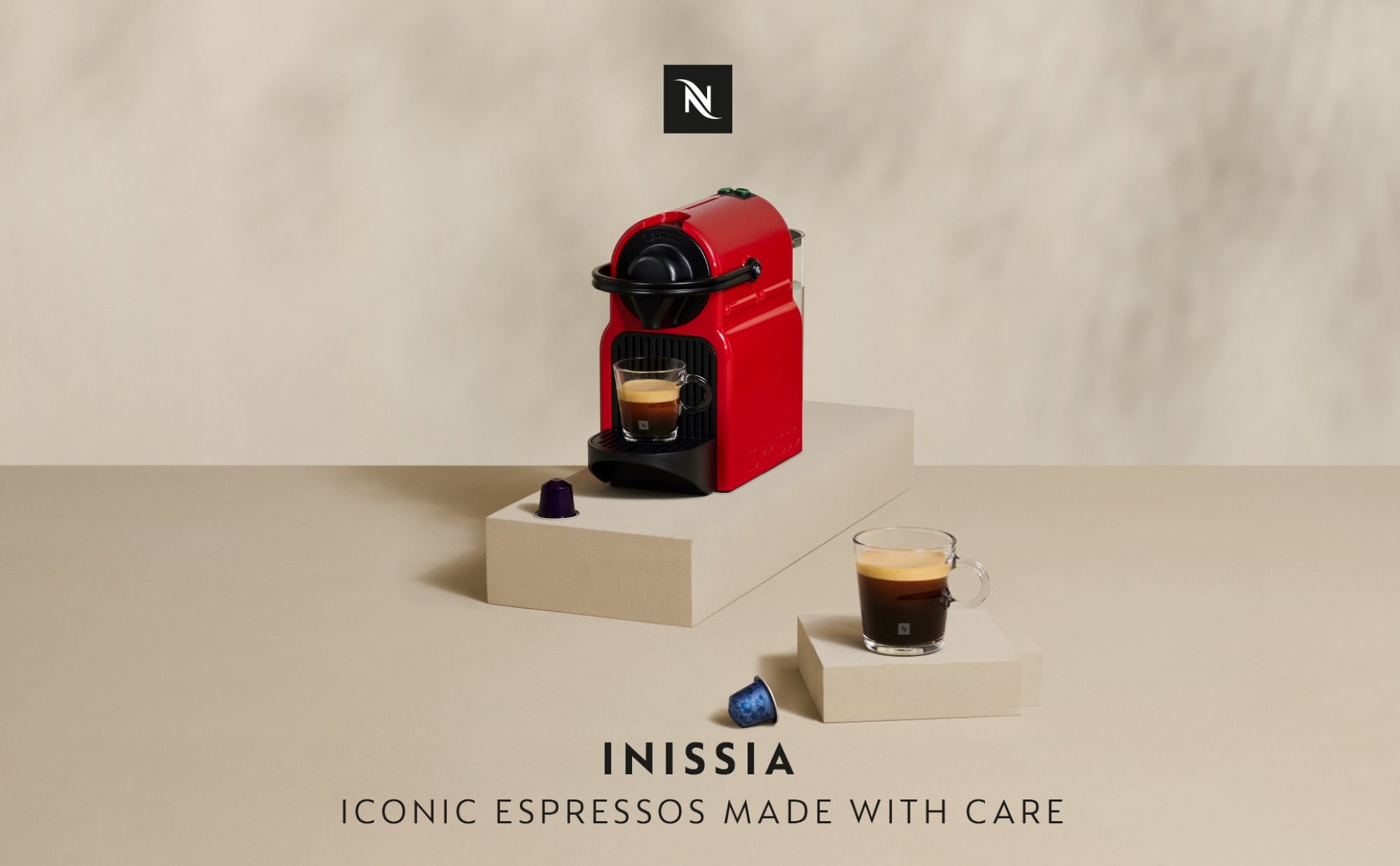 Nespresso Original Inissia Black, Coffee Machine 1000 ml 1260 W D40-ME-BK-NE4 Black