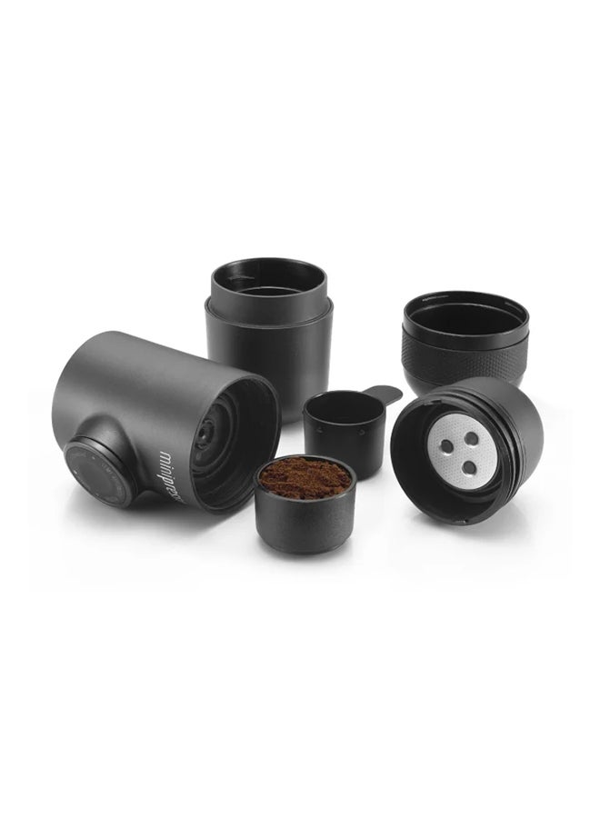 Minipresso GR | Hand Powered Espresso Machine | Works with Ground Coffee Black