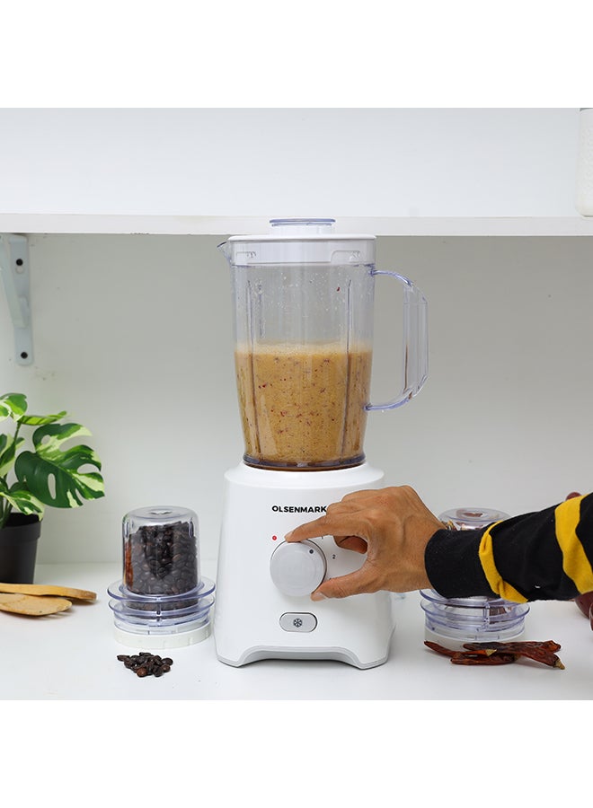 3  In 1 Blender With Stainless Steel Blades, Safety Lock Protection, Powerful Motor, 1.6 Litre Capacity Jar 1.6 L 550 W OMSB2402N White