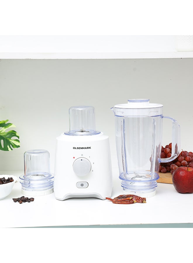 3  In 1 Blender With Stainless Steel Blades, Safety Lock Protection, Powerful Motor, 1.6 Litre Capacity Jar 1.6 L 550 W OMSB2402N White