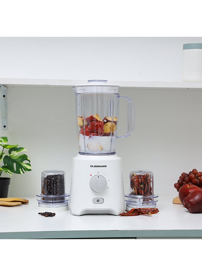 3  In 1 Blender With Stainless Steel Blades, Safety Lock Protection, Powerful Motor, 1.6 Litre Capacity Jar 1.6 L 550 W OMSB2402N White