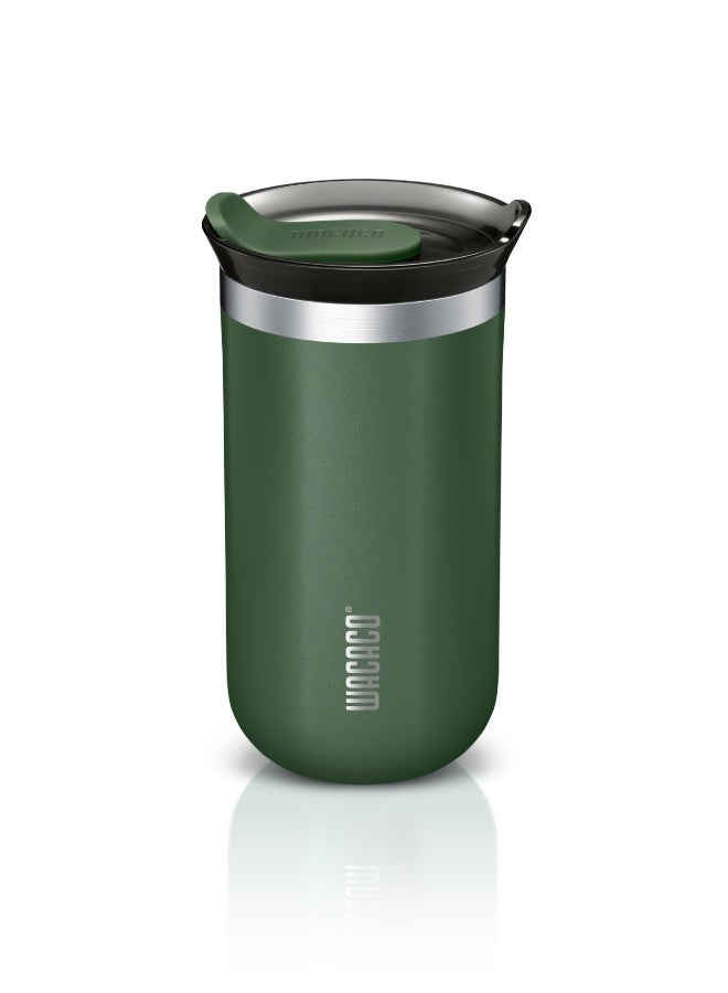 Octaroma LUNGO Vacuum Insulated Mug (300ml) - Double Wall Stainless Steel Coffee Travel Tumbler w/ Leakproof Drinking Lid, Reusable, Washable, BPA-Free, Hot & Cold - Pomona Green Pomona green